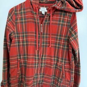 L.L. Bean Red and Green Plaid Jacket